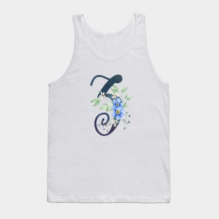 Floral Monogram Z Wild Blue Flowers Tank Top